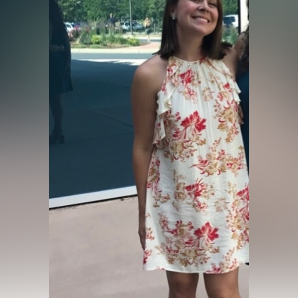 Boutique floral cold shoulder/ sleeveless M dress